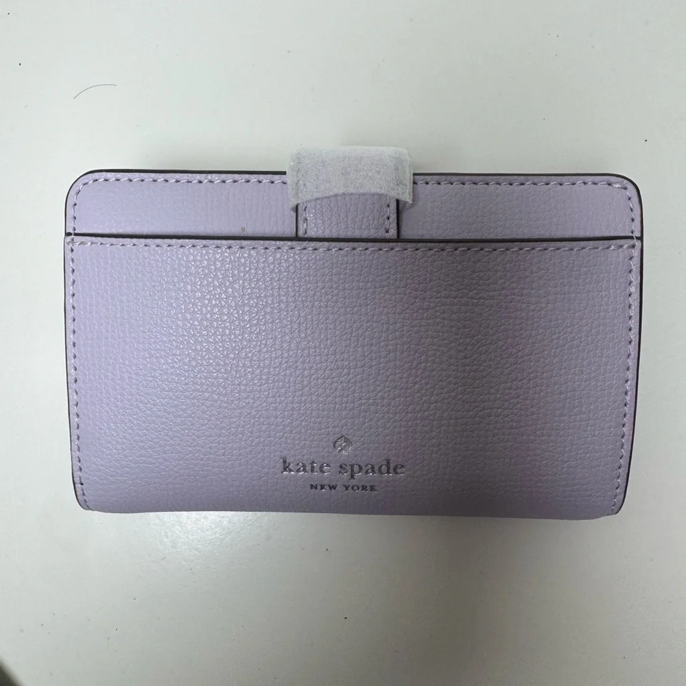 Kate Spade Women’s Phoebe Refined Grain Leather Turn Lock Wallet Lilac